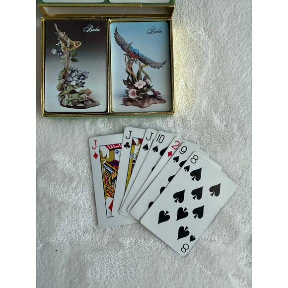 Vintage Boehm Porcelain Bird Playing Cards Double Deck New Unsealed Game Night - Picture 3 of 4